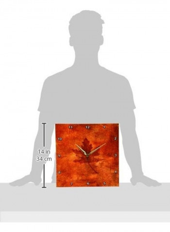Large Orange Maple Leaf Picture Wall Clock Orange 13 x 13inch