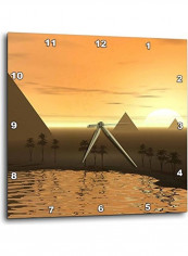 Necropolis Sun Rises Over The Desert Sands Printed Analog Wall Clock Multicolour 13x13x0.1inch