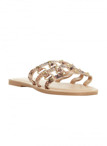 Lorelei Di Flat Sandals With Metallic Details Navy Blue