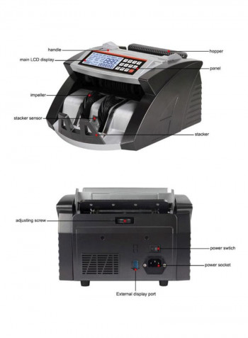 Automatic Money Counting Machine Grey/Black