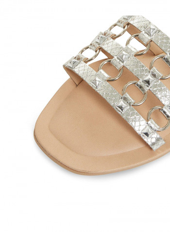 Comfortable Wear Flat Sandals Silver