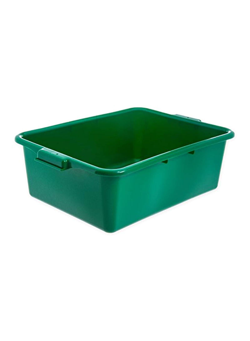 Ergonomic Wash Basin Tote Box Green 7x15.5inch