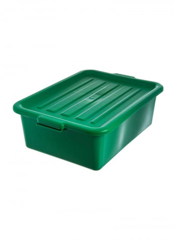 Ergonomic Wash Basin Tote Box Green 7x15.5inch