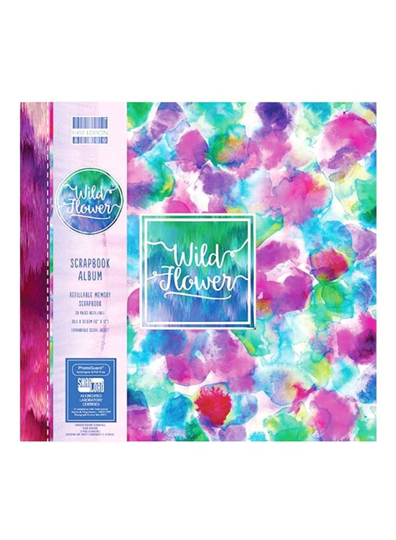 Wild Flower Scrapbook Album Pink/Blue/Green