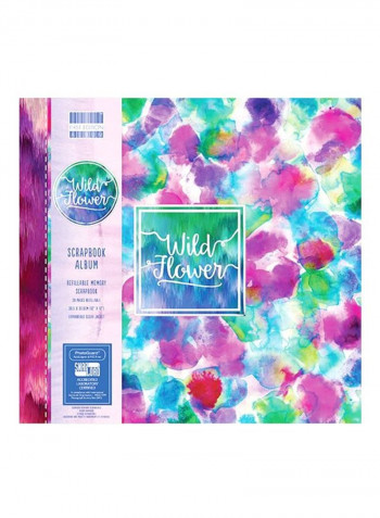 Wild Flower Scrapbook Album Pink/Blue/Green