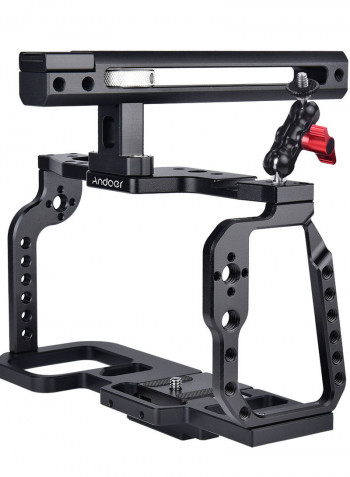Camera Cage with Top Handle Grip Video Film Making Stabilizer Black