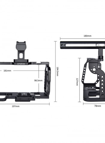 Camera Cage with Top Handle Grip Video Film Making Stabilizer Black