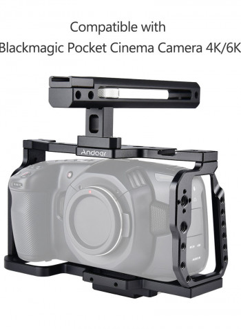 Camera Cage with Top Handle Grip Video Film Making Stabilizer Black
