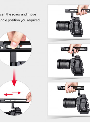 Camera Cage with Top Handle Grip Video Film Making Stabilizer Black