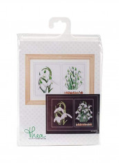Snowdrops Panel Counted Cross Stitch Kit White/Green