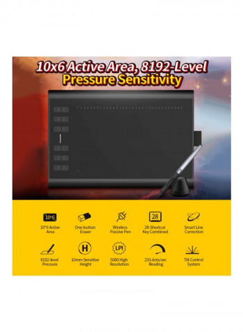 USB Graphic Drawing Tablet Black