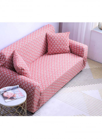Sweet Flower Pattern Sofa Slipcover Red/White 190 - 230centimeter