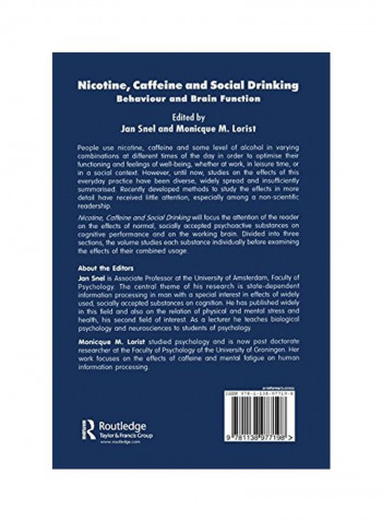 Nicotine, Caffeine And Social Drinking: Behaviour And Brain Function Paperback