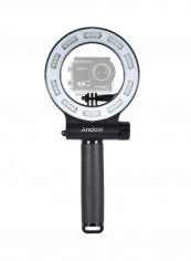 Waterproof LED Diving Fill Light 17.3x14.5x1.7centimeter Black/White