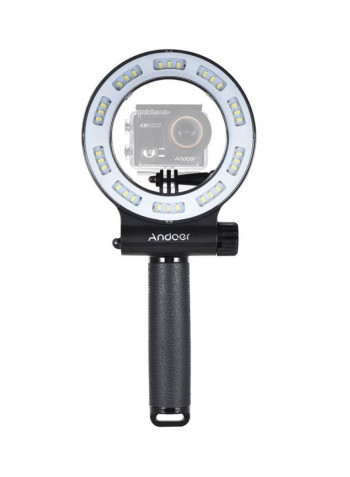 Waterproof LED Diving Fill Light 17.3x14.5x1.7centimeter Black/White