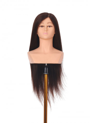 24 Inch Mannequin Head with Shoulder For Salon Cosmetology أسود 36.5 X 18 X 28سم