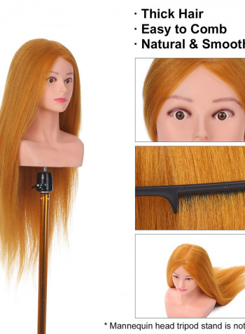 24 Inch Mannequin Head with Shoulder For Salon Cosmetology أسود 36.5 X 18 X 28سم