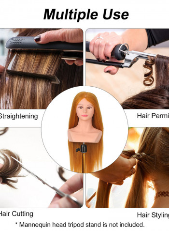 24 Inch Mannequin Head with Shoulder For Salon Cosmetology أسود 36.5 X 18 X 28سم