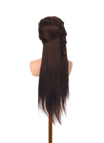 24 Inch Mannequin Head with Shoulder For Salon Cosmetology أسود 36.5 X 18 X 28سم