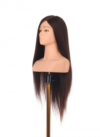 24 Inch Mannequin Head with Shoulder For Salon Cosmetology أسود 36.5 X 18 X 28سم