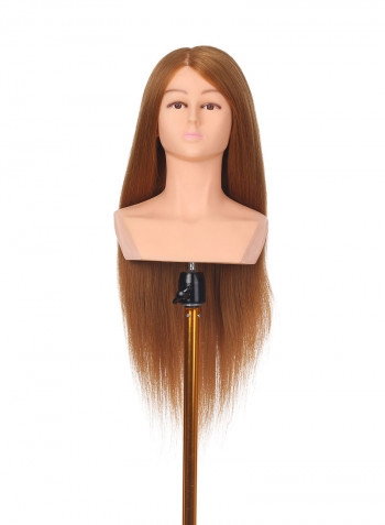 24 Inch Mannequin Head with Shoulder For Salon Cosmetology بني فاتح 36.5 X 18 X 28سم