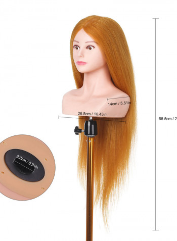 24 Inch Mannequin Head with Shoulder For Salon Cosmetology Light Coffee 36.5 X 18 X 28cm