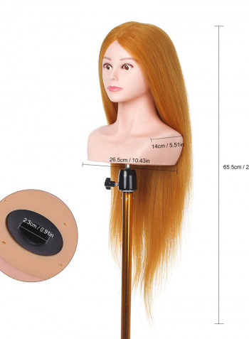 24 Inch Mannequin Head with Shoulder For Salon Cosmetology بني فاتح 36.5 X 18 X 28سم