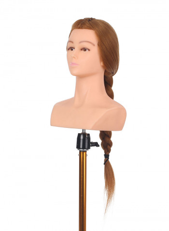 24 Inch Mannequin Head with Shoulder For Salon Cosmetology Light Coffee 36.5 X 18 X 28cm