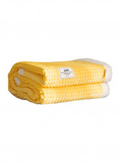 Warm Lattice Thickened Flannel Blanket Cotton Yellow 150x200centimeter