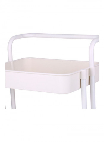 3 Tier Rolling Metal Utility Storage Cart White