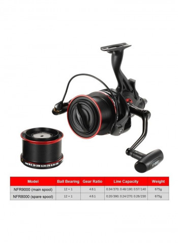 Ball Bearings Spinning Fishing Reel With Interchangeable Collapsible Handle 21x21x12.5cm