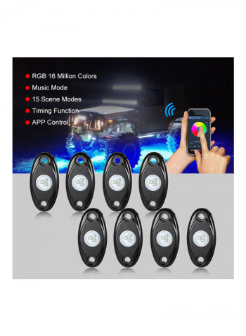 8-Piece 12V RGB LED Rock Lights