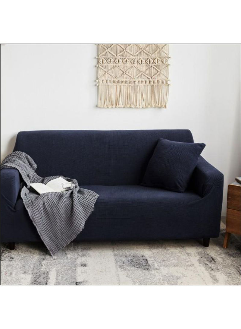 Stretchable Knitted Sofa Couch Slipcover Navy Blue