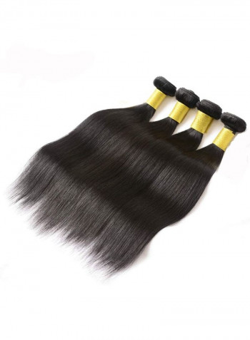 3-Piece Straight Human Hair Extension Black