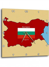Bulgaria Flag Printed Wall Clock Multicolour 13 x 13inch