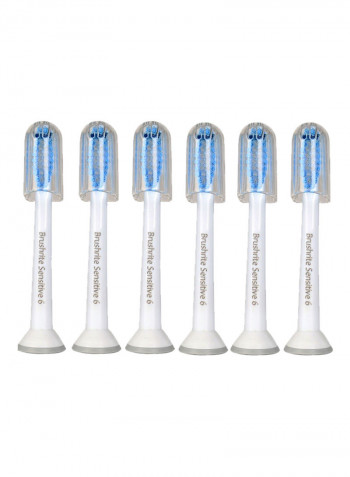 Pack Of 4 With 2 Free Replacement Sensitive Toothbrush Heads White 6 x 4 x 1inch
