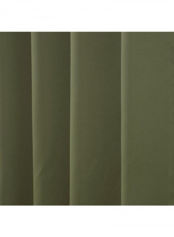 2-Piece Thermal Insulated Blackout Curtain Olive Green 52 x 96inch