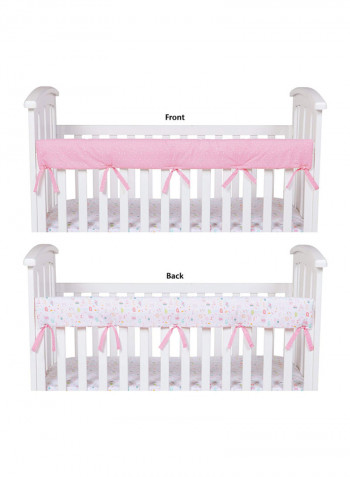 4-Piece Alphabet And Cake Printed Crib Bedding Set
