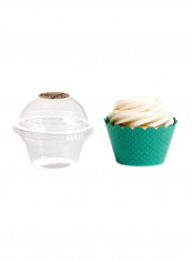 72-Piece Kraft Dessert Container With Label Blue/Clear/Gold