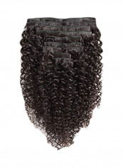8-Piece Afro Kinky Curly Clip In Hair Extension Set Black 16inch