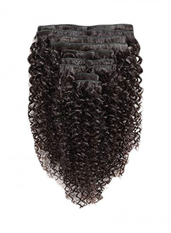 8-Piece Afro Kinky Curly Clip In Hair Extension Set Black 16inch