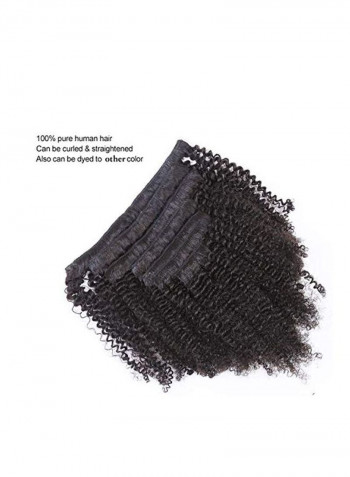 8-Piece Afro Kinky Curly Clip In Hair Extension Set Black 16inch