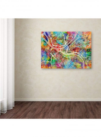 Pittsburgh Pennsylvania Skyline Canvas Wall Art multicolour 12 x 19inch