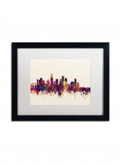 Los Angeles California Skyline Iv Wall Art Multicolour 16 x 20inch