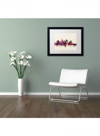 Los Angeles California Skyline Iv Wall Art Multicolour 16 x 20inch