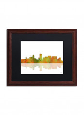 Portland Oregon Skyline Wooden Framed Wall Art Multicolour 16 x 20inch