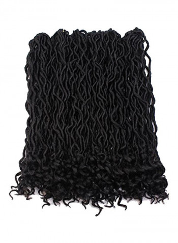 Pack Of 3 Wavy Hair Braids With Curly Ends Synthetic Hair Extension Black