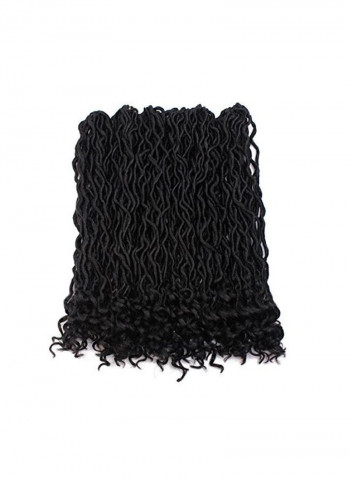 Pack Of 3 Wavy Hair Braids With Curly Ends Synthetic Hair Extension Black