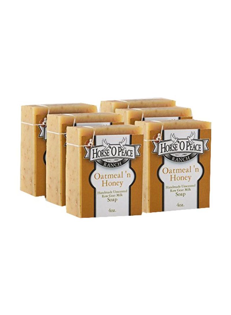 6-Piece Oatmeal 'N Honey Raw Goat Milk Soap 4ounce