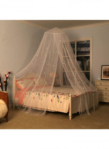 Mosquito Net with Fluorescent Stars Glow Polyester White 2.5 x 12meter